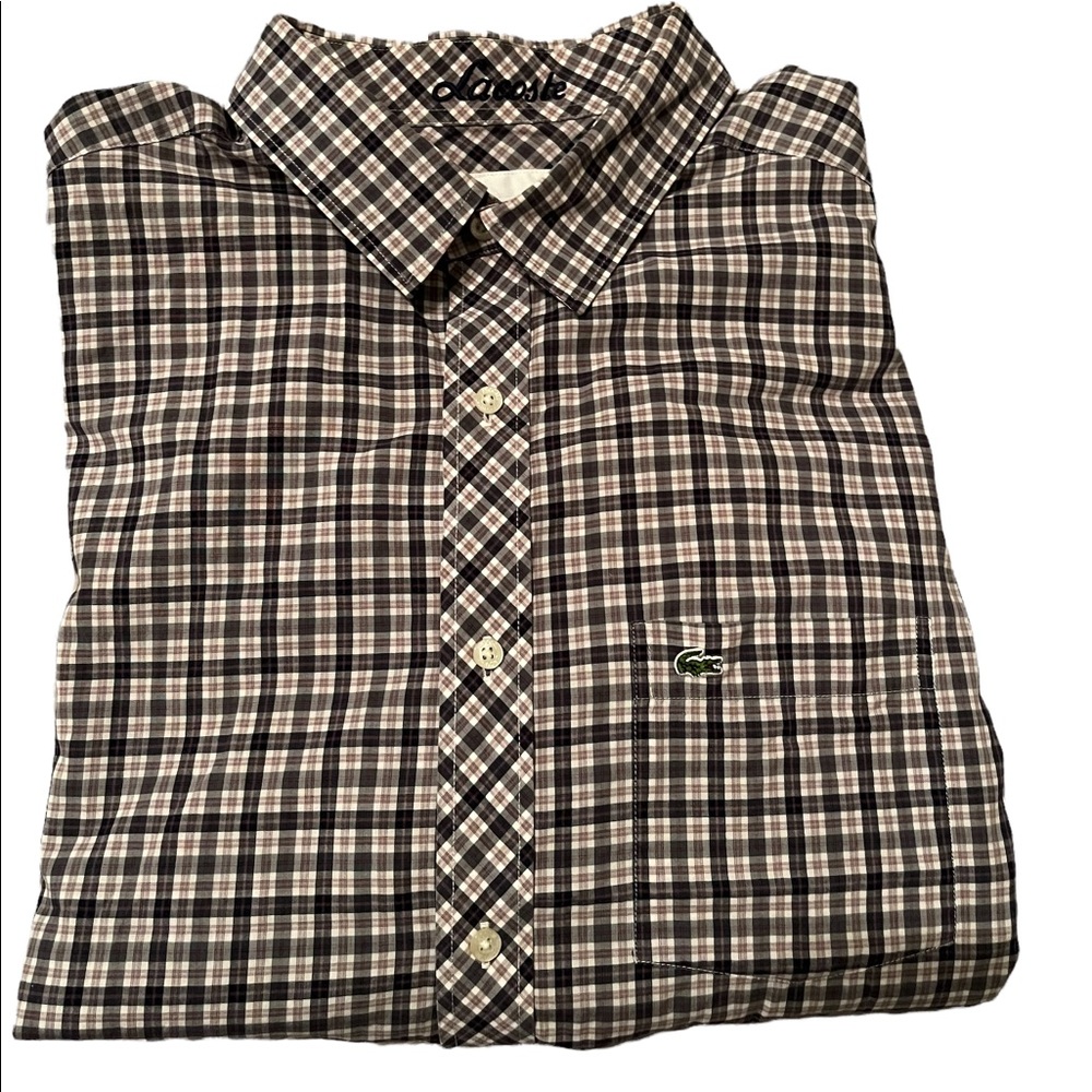 Lacoste Men’s Plaid button down size XL-44
